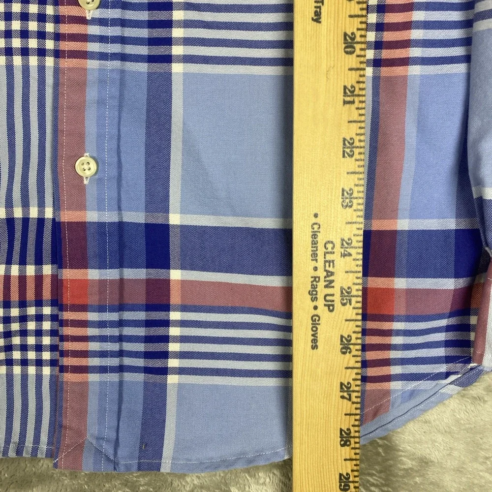 Polo Ralph Lauren Men's Medium Madras Plaid Button Down Flesh Pony Shirt